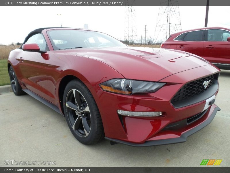 Front 3/4 View of 2018 Mustang EcoBoost Premium Convertible