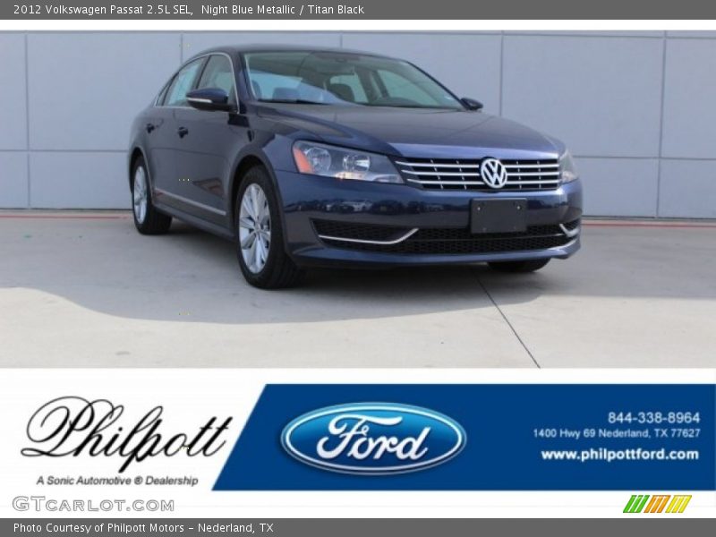 Night Blue Metallic / Titan Black 2012 Volkswagen Passat 2.5L SEL