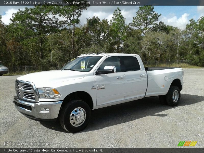 Bright White / Black/Diesel Gray 2018 Ram 3500 Big Horn Crew Cab 4x4 Dual Rear Wheel