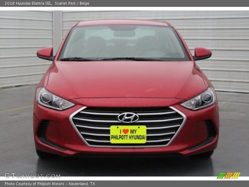 Scarlet Red / Beige 2018 Hyundai Elantra SEL
