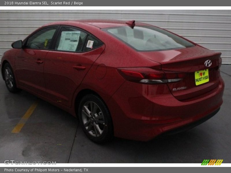 Scarlet Red / Beige 2018 Hyundai Elantra SEL