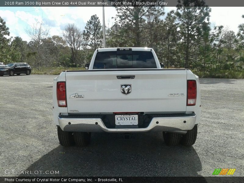 Bright White / Black/Diesel Gray 2018 Ram 3500 Big Horn Crew Cab 4x4 Dual Rear Wheel