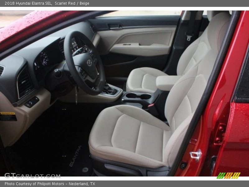 Scarlet Red / Beige 2018 Hyundai Elantra SEL
