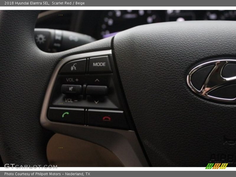 Scarlet Red / Beige 2018 Hyundai Elantra SEL