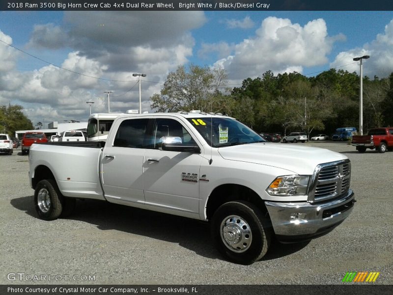 Bright White / Black/Diesel Gray 2018 Ram 3500 Big Horn Crew Cab 4x4 Dual Rear Wheel