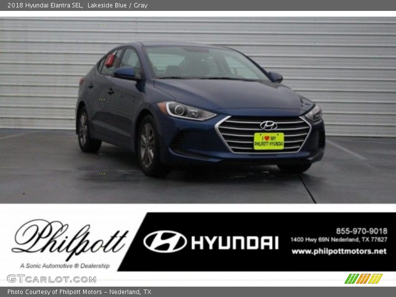 Lakeside Blue / Gray 2018 Hyundai Elantra SEL