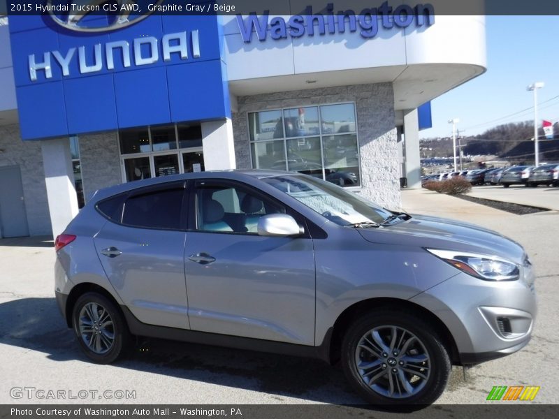 Graphite Gray / Beige 2015 Hyundai Tucson GLS AWD