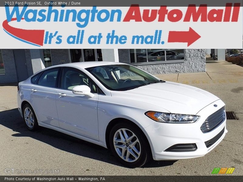 Oxford White / Dune 2013 Ford Fusion SE