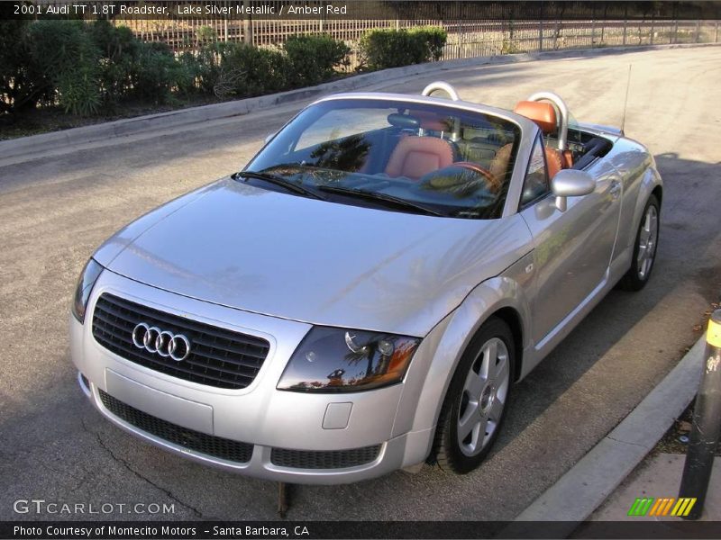 Lake Silver Metallic / Amber Red 2001 Audi TT 1.8T Roadster