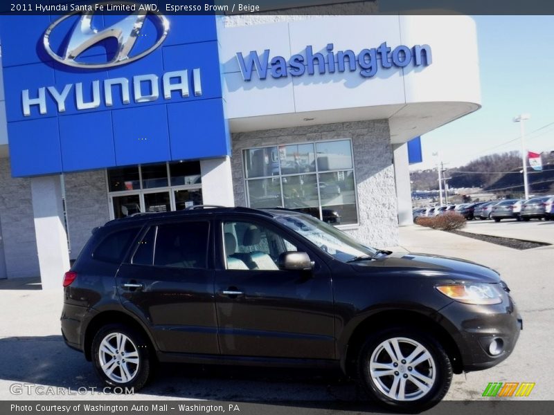Espresso Brown / Beige 2011 Hyundai Santa Fe Limited AWD