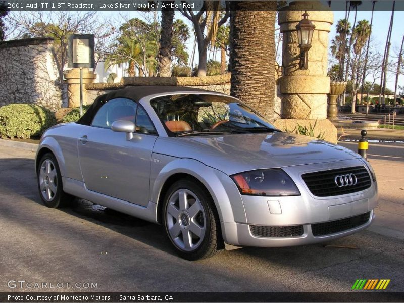 Lake Silver Metallic / Amber Red 2001 Audi TT 1.8T Roadster
