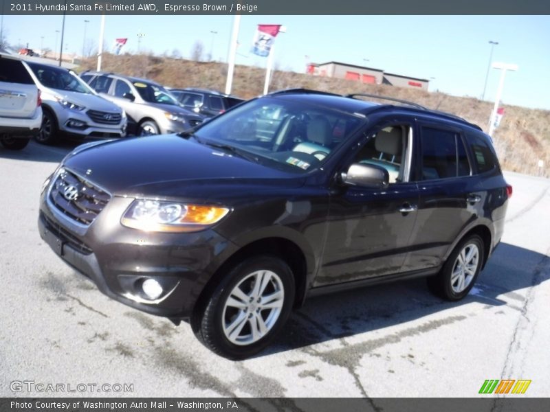 Espresso Brown / Beige 2011 Hyundai Santa Fe Limited AWD