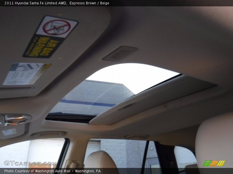 Espresso Brown / Beige 2011 Hyundai Santa Fe Limited AWD