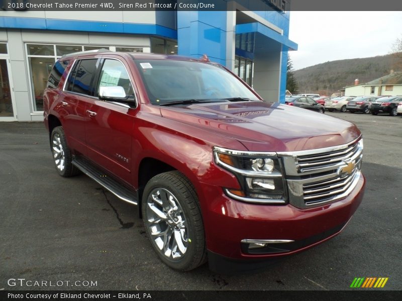 Siren Red Tintcoat / Cocoa/Dune 2018 Chevrolet Tahoe Premier 4WD