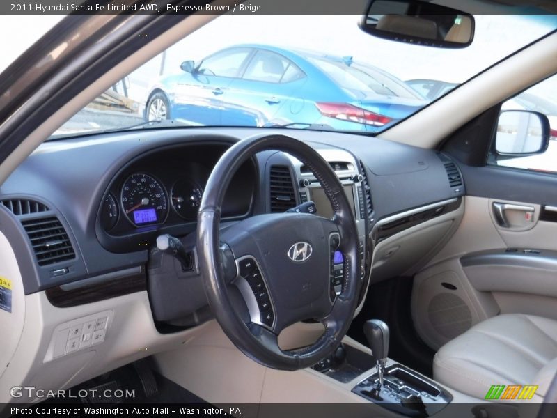 Espresso Brown / Beige 2011 Hyundai Santa Fe Limited AWD