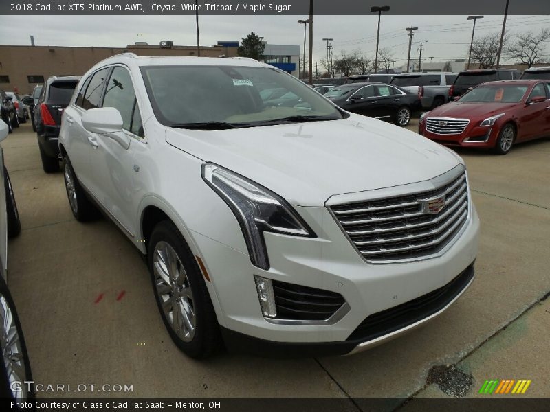 Crystal White Tricoat / Maple Sugar 2018 Cadillac XT5 Platinum AWD