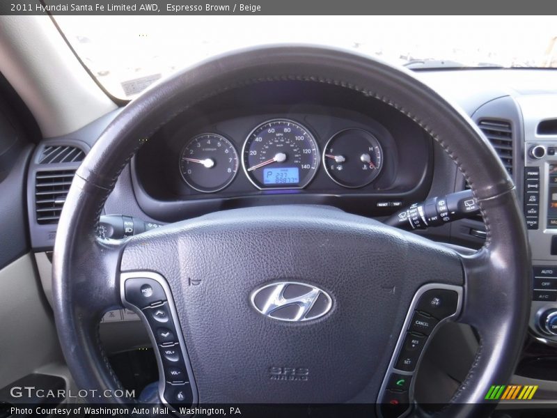 Espresso Brown / Beige 2011 Hyundai Santa Fe Limited AWD