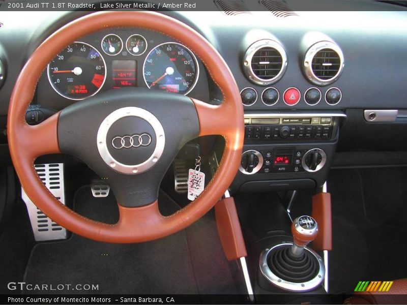 Lake Silver Metallic / Amber Red 2001 Audi TT 1.8T Roadster