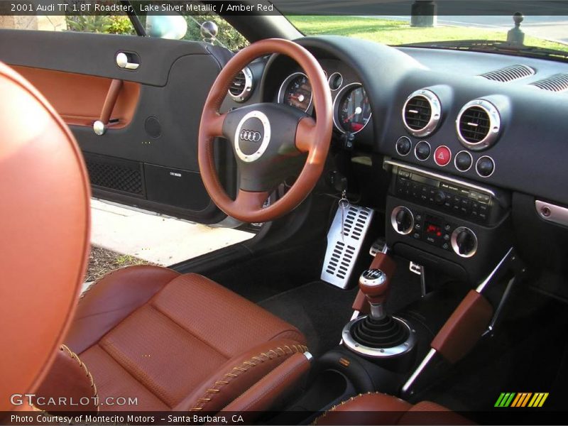 Lake Silver Metallic / Amber Red 2001 Audi TT 1.8T Roadster