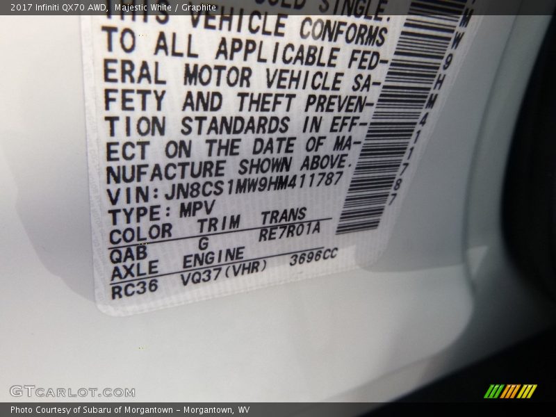 QAB - 2017 Infiniti QX70 AWD