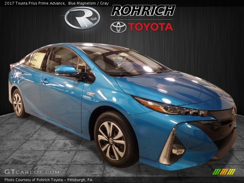 Blue Magnetism / Gray 2017 Toyota Prius Prime Advance
