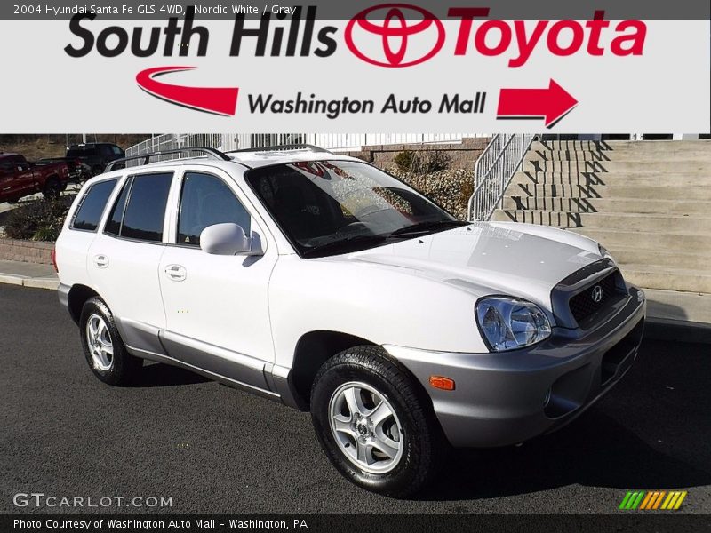 Nordic White / Gray 2004 Hyundai Santa Fe GLS 4WD