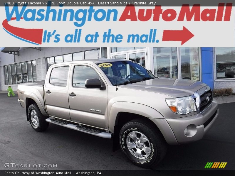 Desert Sand Mica / Graphite Gray 2008 Toyota Tacoma V6 TRD Sport Double Cab 4x4