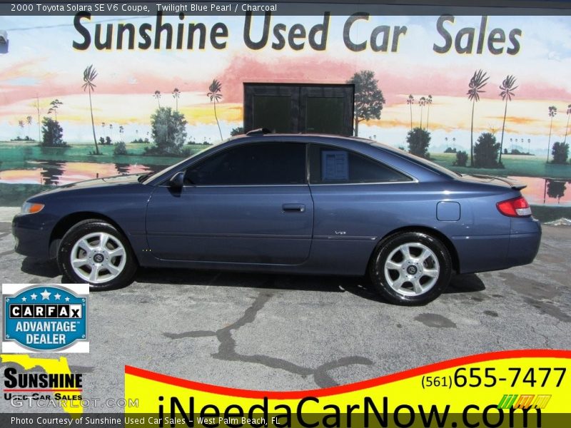 Twilight Blue Pearl / Charcoal 2000 Toyota Solara SE V6 Coupe