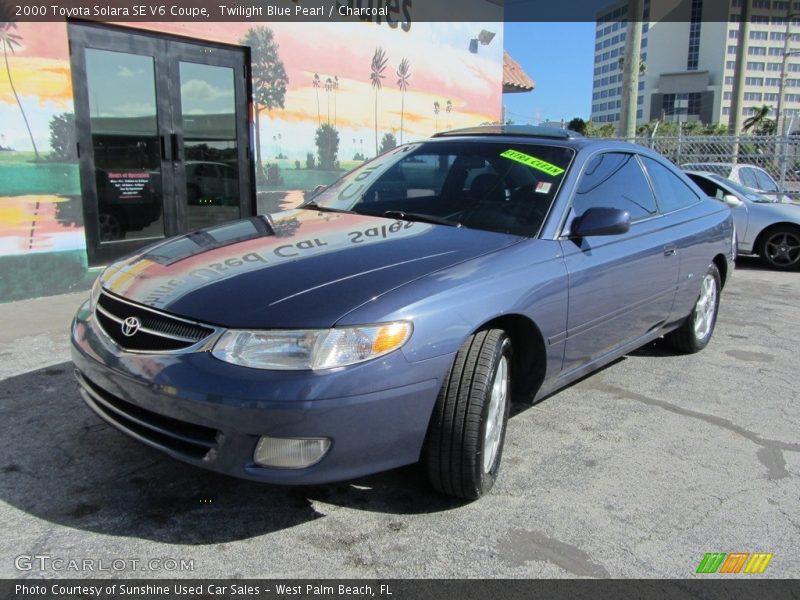 Twilight Blue Pearl / Charcoal 2000 Toyota Solara SE V6 Coupe