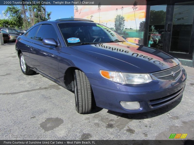 Twilight Blue Pearl / Charcoal 2000 Toyota Solara SE V6 Coupe