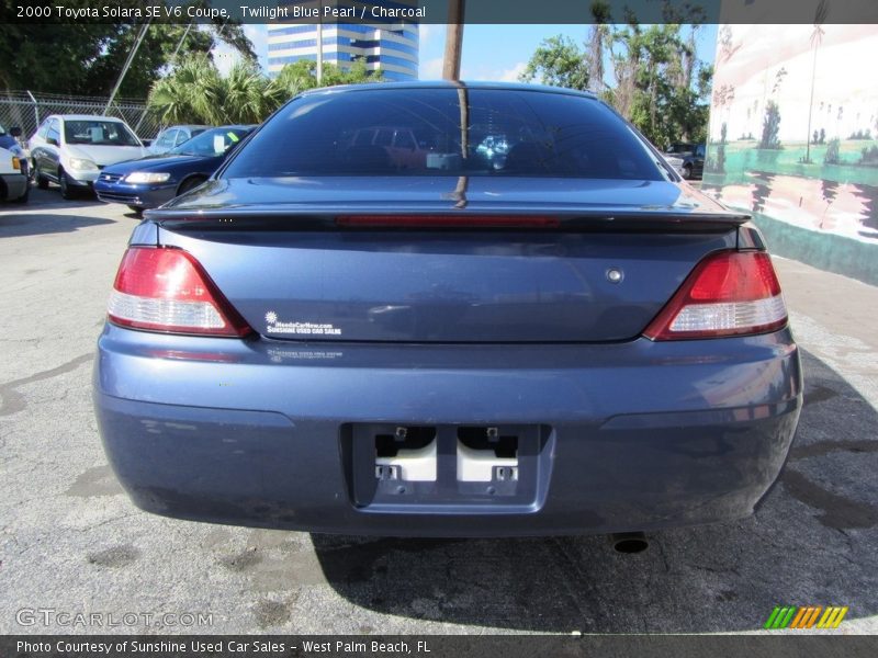 Twilight Blue Pearl / Charcoal 2000 Toyota Solara SE V6 Coupe