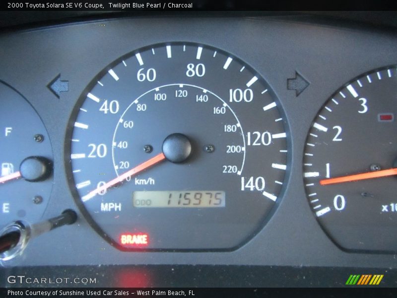 Twilight Blue Pearl / Charcoal 2000 Toyota Solara SE V6 Coupe