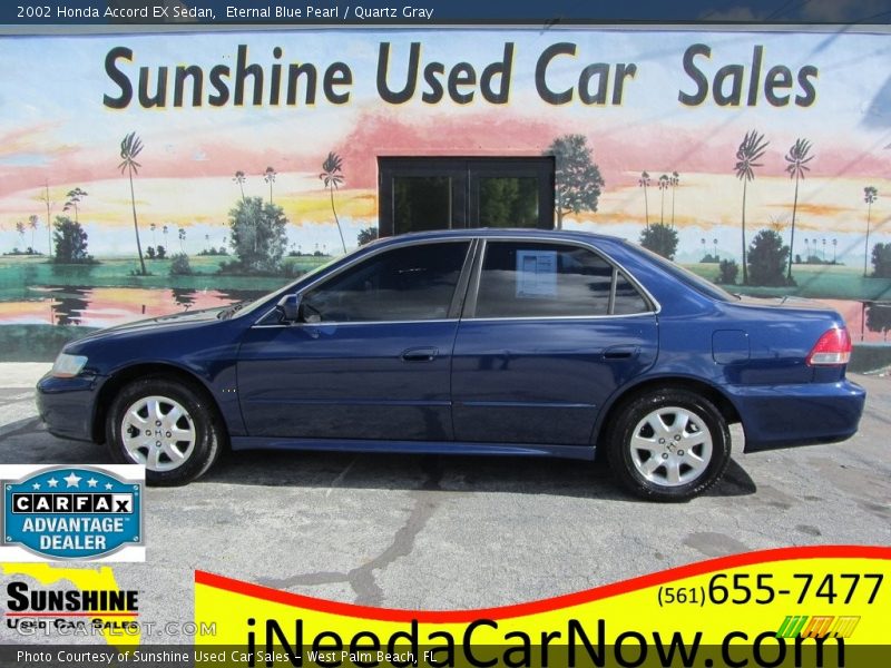 Eternal Blue Pearl / Quartz Gray 2002 Honda Accord EX Sedan