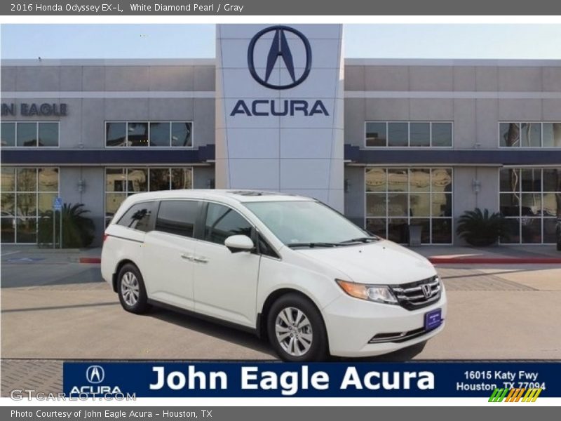 White Diamond Pearl / Gray 2016 Honda Odyssey EX-L