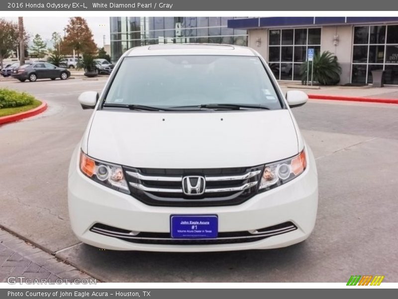 White Diamond Pearl / Gray 2016 Honda Odyssey EX-L