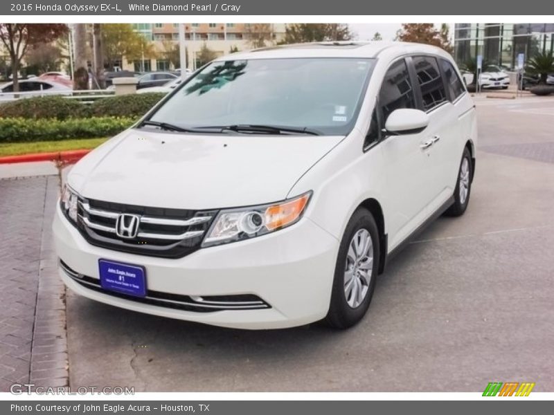 White Diamond Pearl / Gray 2016 Honda Odyssey EX-L
