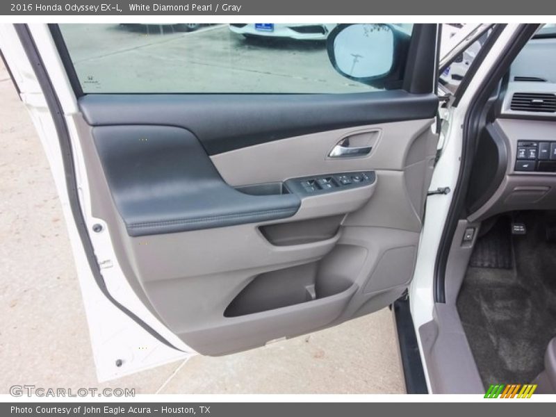 White Diamond Pearl / Gray 2016 Honda Odyssey EX-L