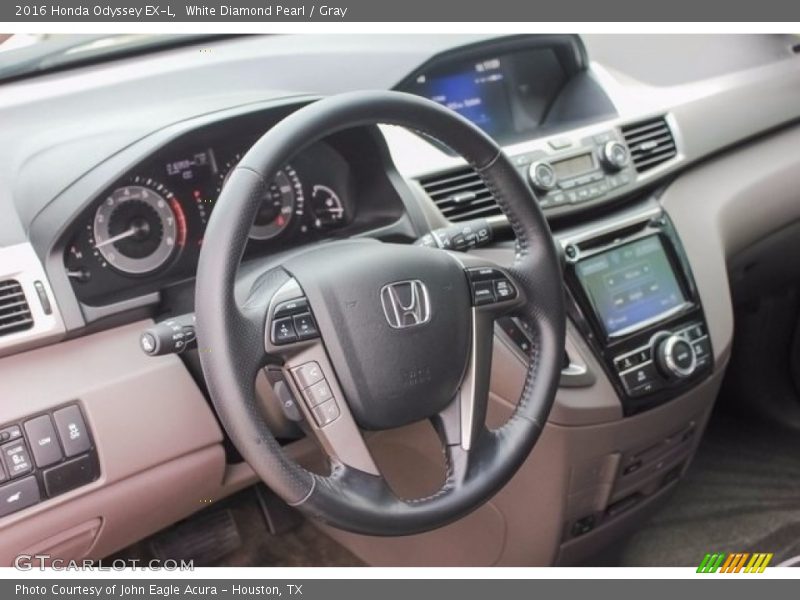 White Diamond Pearl / Gray 2016 Honda Odyssey EX-L