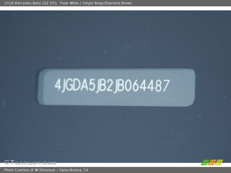 Polar White / Ginger Beige/Espresso Brown 2018 Mercedes-Benz GLE 350