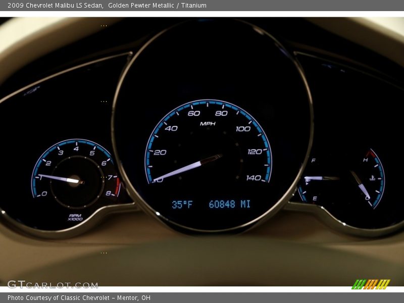 Golden Pewter Metallic / Titanium 2009 Chevrolet Malibu LS Sedan