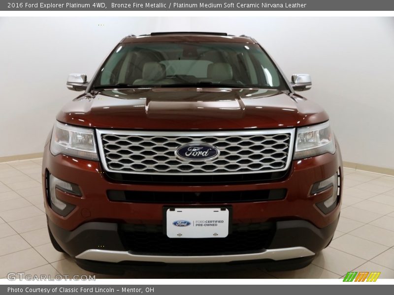 Bronze Fire Metallic / Platinum Medium Soft Ceramic Nirvana Leather 2016 Ford Explorer Platinum 4WD