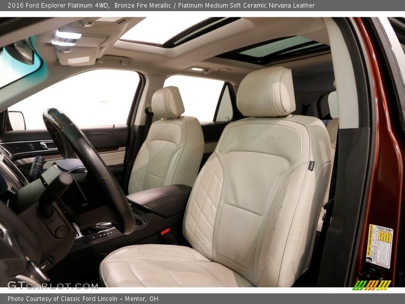 Bronze Fire Metallic / Platinum Medium Soft Ceramic Nirvana Leather 2016 Ford Explorer Platinum 4WD
