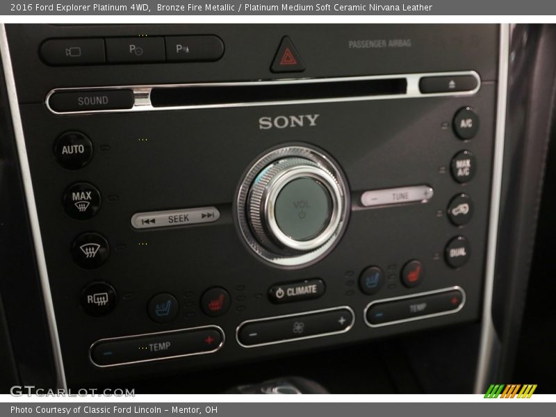 Bronze Fire Metallic / Platinum Medium Soft Ceramic Nirvana Leather 2016 Ford Explorer Platinum 4WD