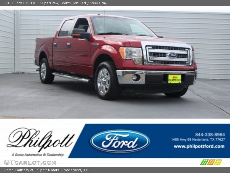 Vermillion Red / Steel Gray 2013 Ford F150 XLT SuperCrew