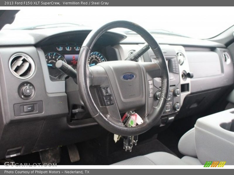 Vermillion Red / Steel Gray 2013 Ford F150 XLT SuperCrew