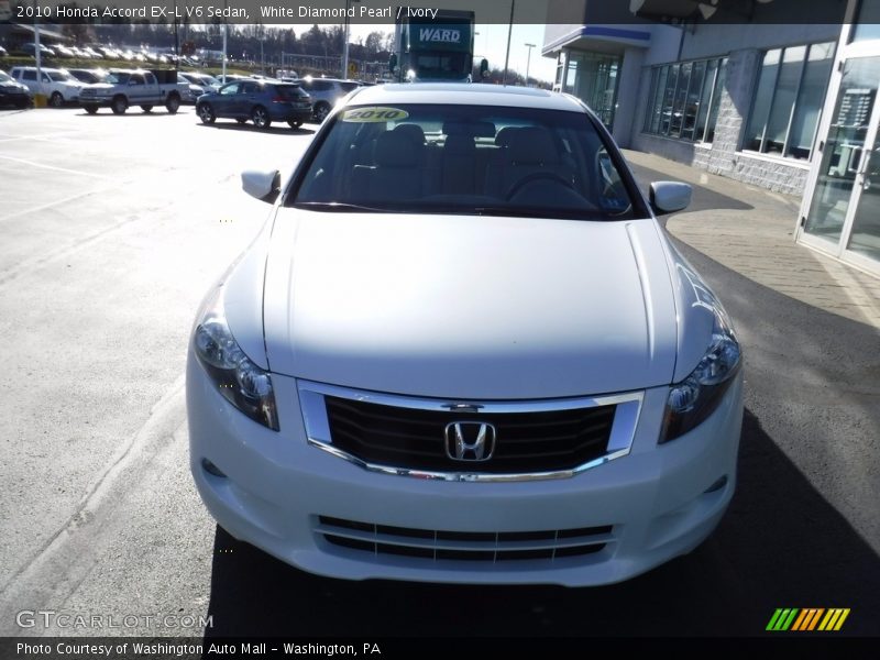 White Diamond Pearl / Ivory 2010 Honda Accord EX-L V6 Sedan