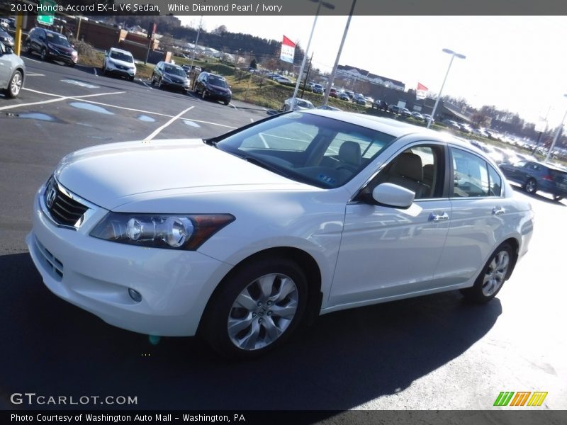 White Diamond Pearl / Ivory 2010 Honda Accord EX-L V6 Sedan