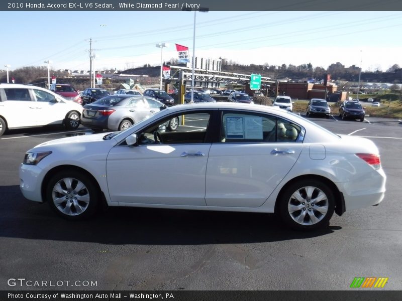 White Diamond Pearl / Ivory 2010 Honda Accord EX-L V6 Sedan