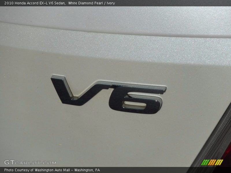 White Diamond Pearl / Ivory 2010 Honda Accord EX-L V6 Sedan