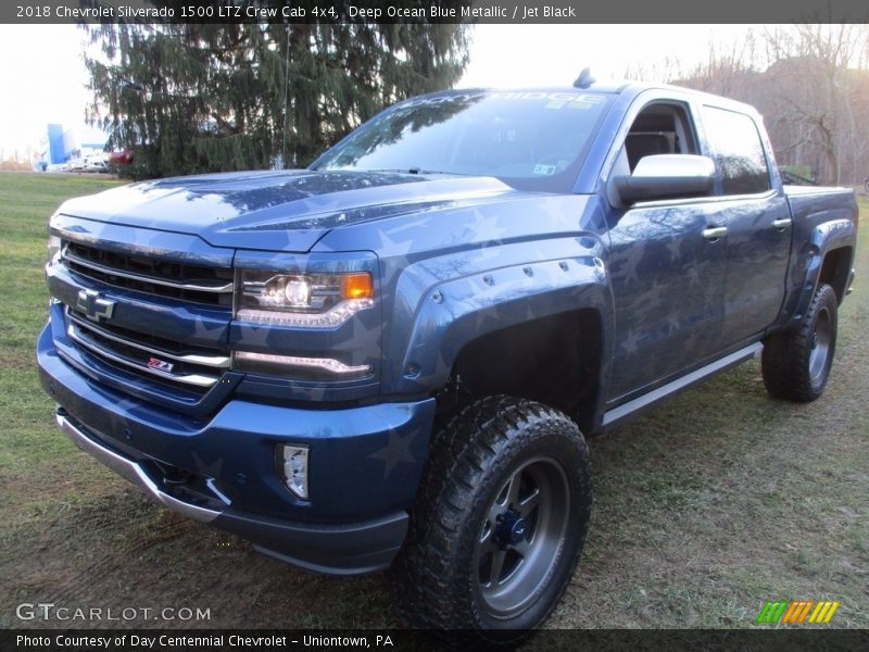 Deep Ocean Blue Metallic / Jet Black 2018 Chevrolet Silverado 1500 LTZ Crew Cab 4x4